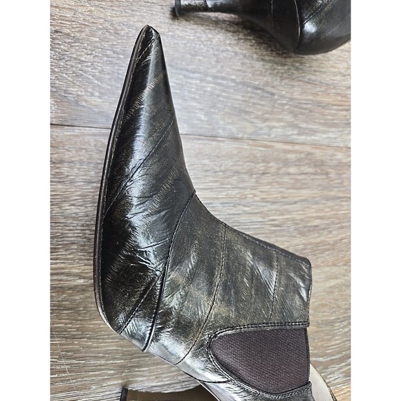 Dolce & Gabbana Bootie Boot Bordeaux Eel Leather Pointed Italy 36.5 US 6.5 - Picture 4 of 16